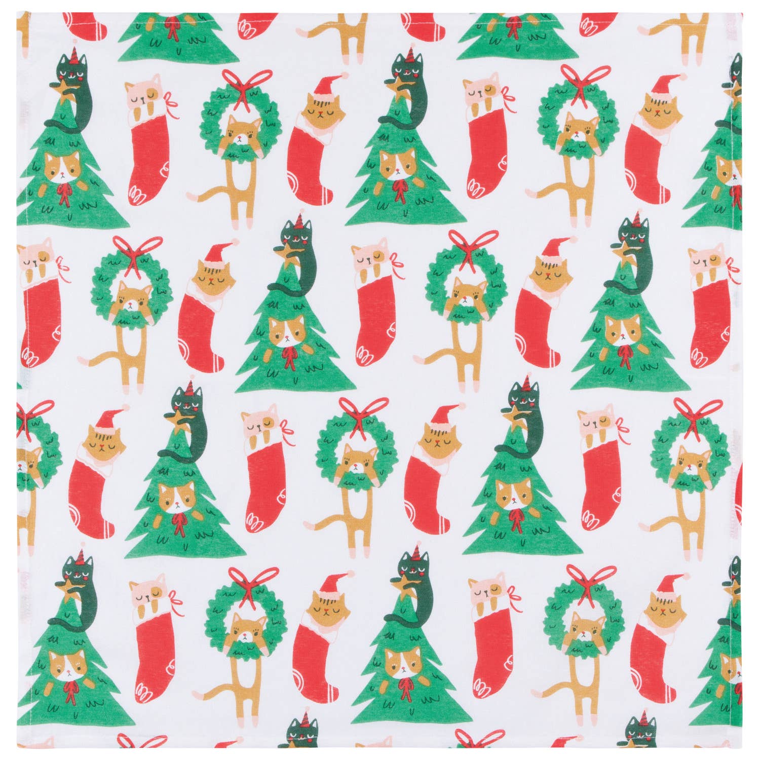 Danica Jubilee - Wholesale Tea Towel - Let it Meow Christmas Floursack Dishtowels Set of 21