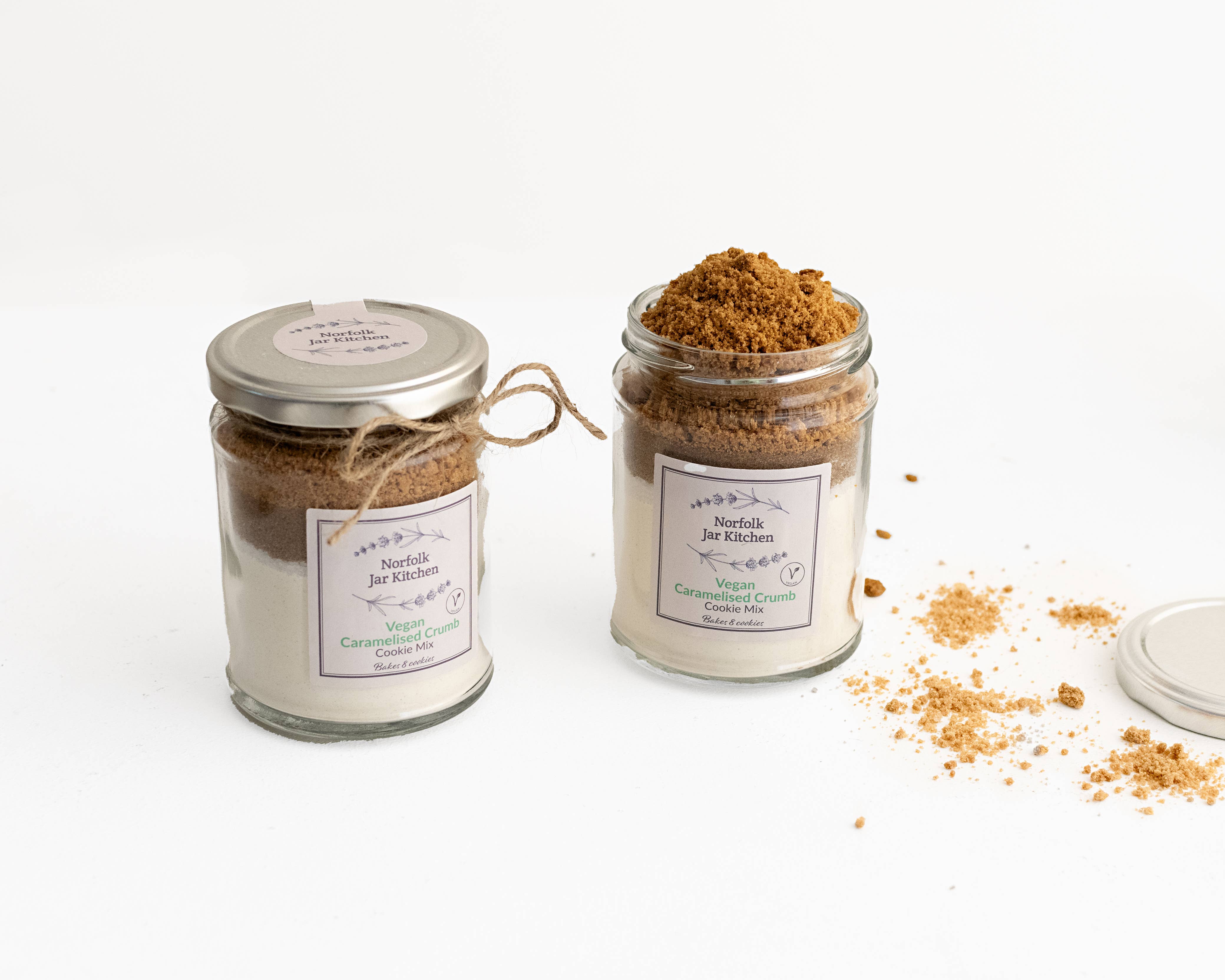 Norfolk Jar Kitchen - Wholesale Biscuit mix - Cookie Mix Jar Bakes 8 Cookies (Glass Jar)6