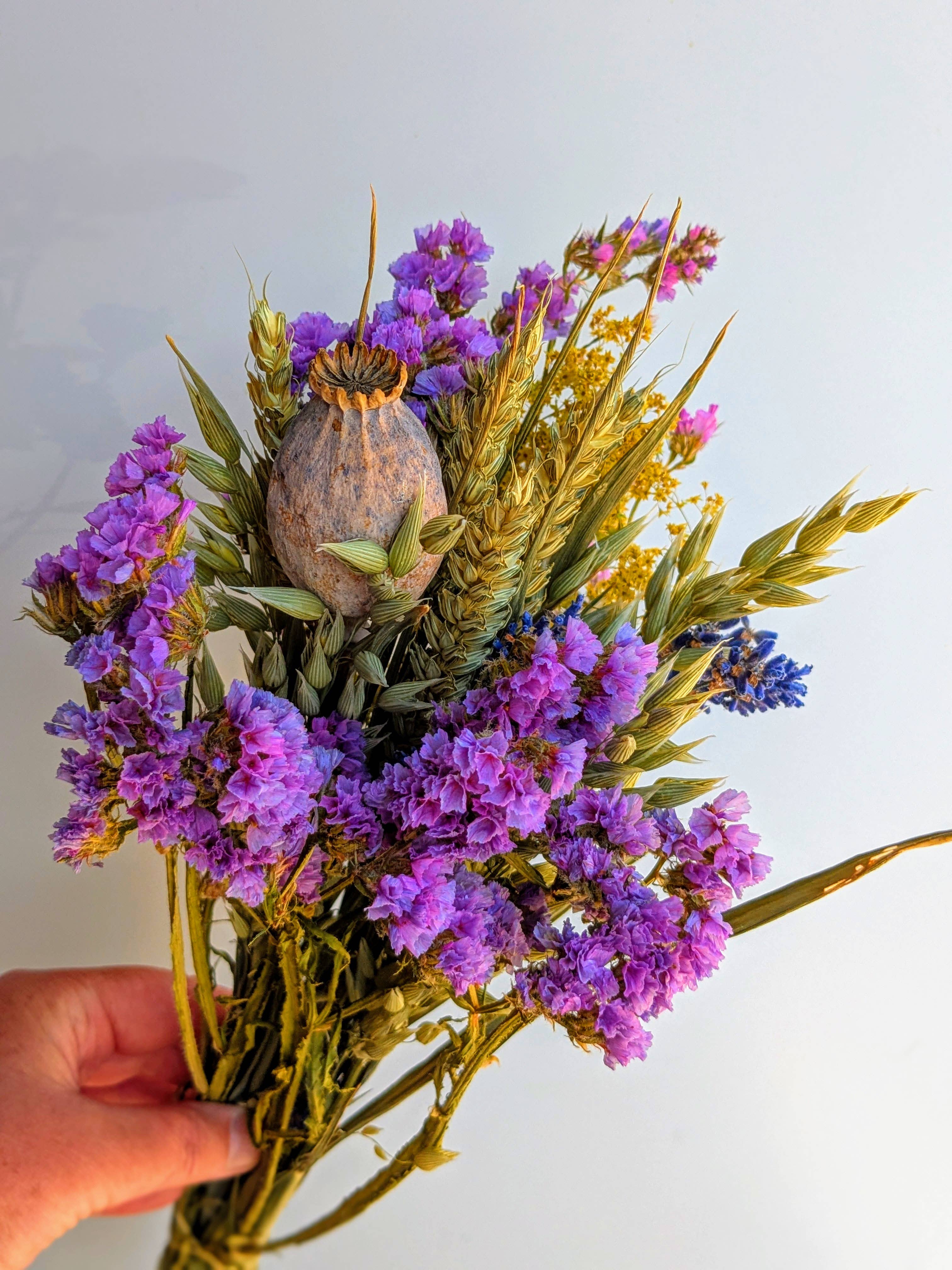 Daisy Gifts Ltd – wholesale Dried/pressed flowers – Small UK Dried Flower Bouquet Mixed Lilac Tied With Twine1