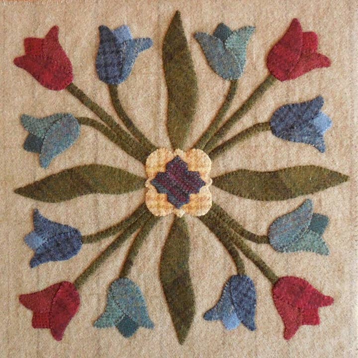 Traditional Primitives - Wholesale Craft Sewing Kit - Tulip Time Wool Applique Pattern