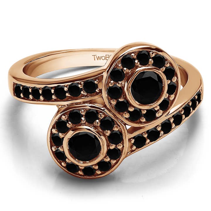 10k Gold and Black Diamonds Promise Ring BK0-PR-0167-RG-J for wholesale by TwoBirch