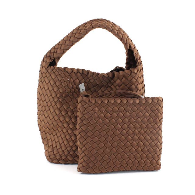 Pretty Persuasions - Wholesale Crossbody Bag - Women's - P23093 Small Nylon Woven Hobo Crossbody Bag w/Cosmetic Pouch9