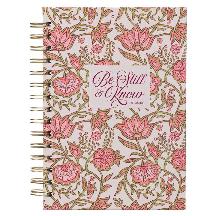 Journal Wirebound Pink Be Still & Know Ps. 46:10 for wholesale by Christian Art Gifts