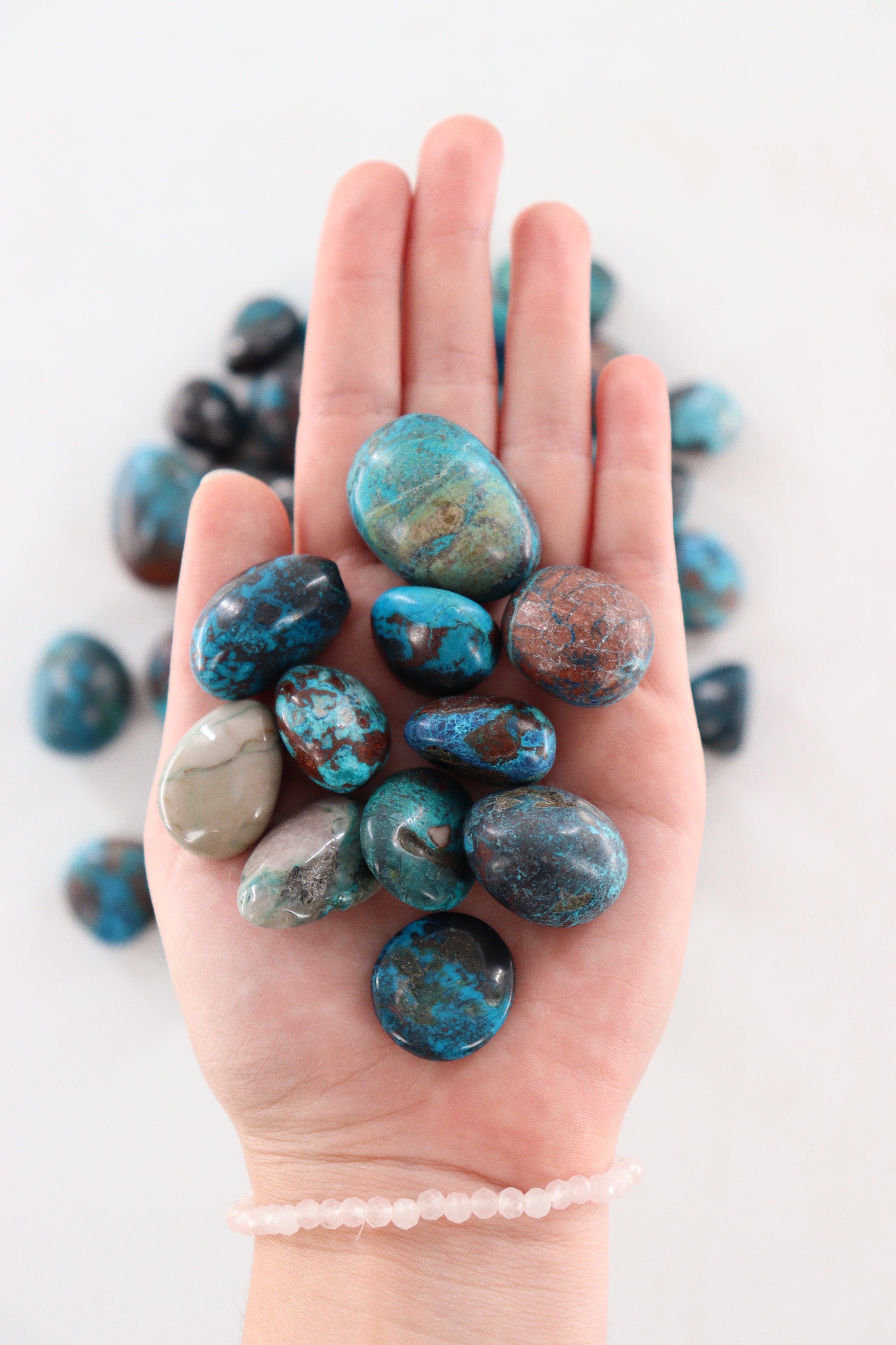Mi Esperanza Minerals - Wholesale Spiritual Stone/Crystal - 1/2 Kg Chrysocolla Shattuckite Azurite Dioptase Malachite Cuprite Hematite Quartz Tumbles1