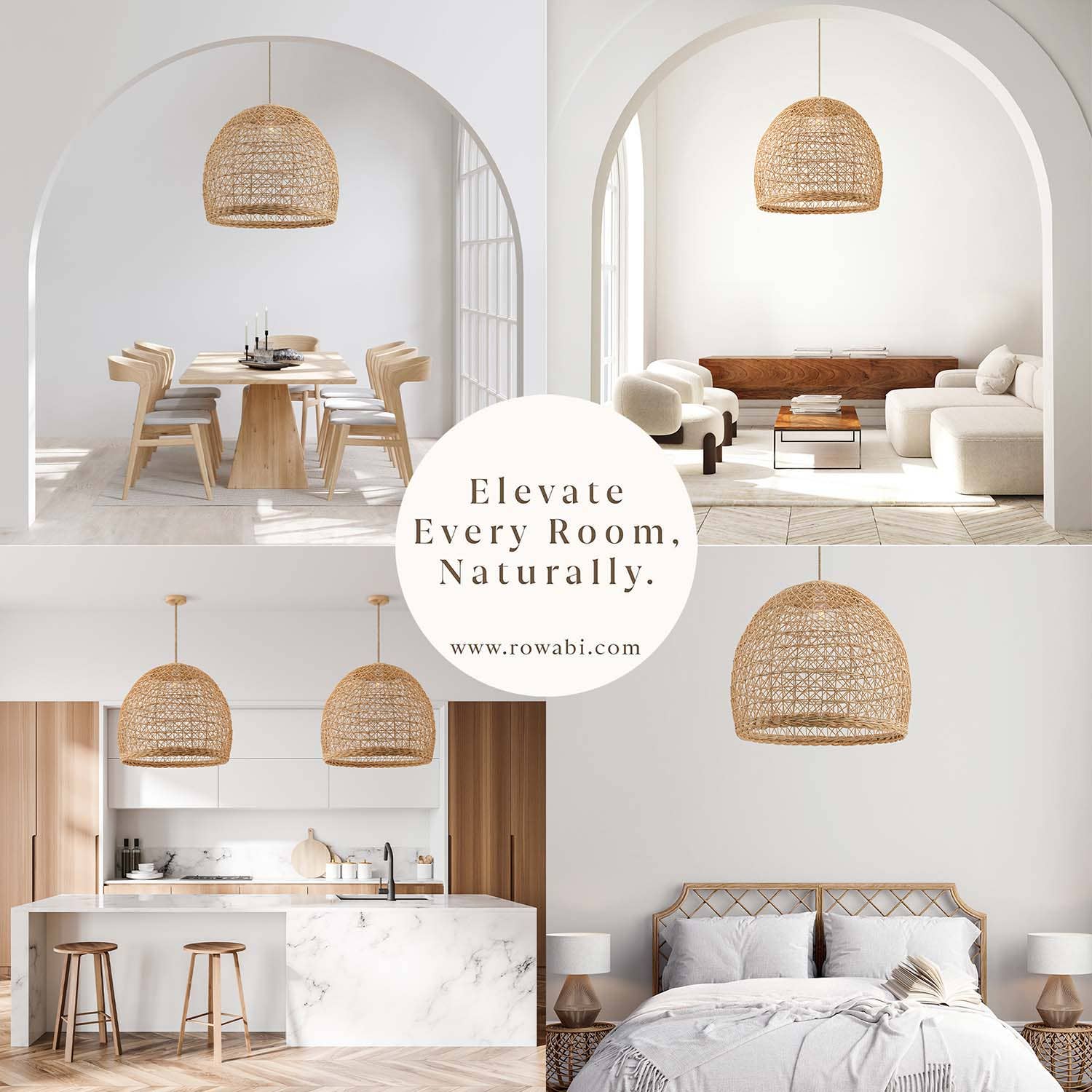 Rowabi - Wholesale Chandelier/Hanging Light - Lumiere Rattan Pendant Light2