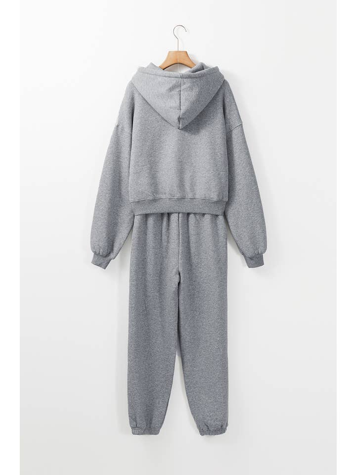 Gray Women's Matching Hoodie and Joggers Activewear Set for wholesale on Faire2