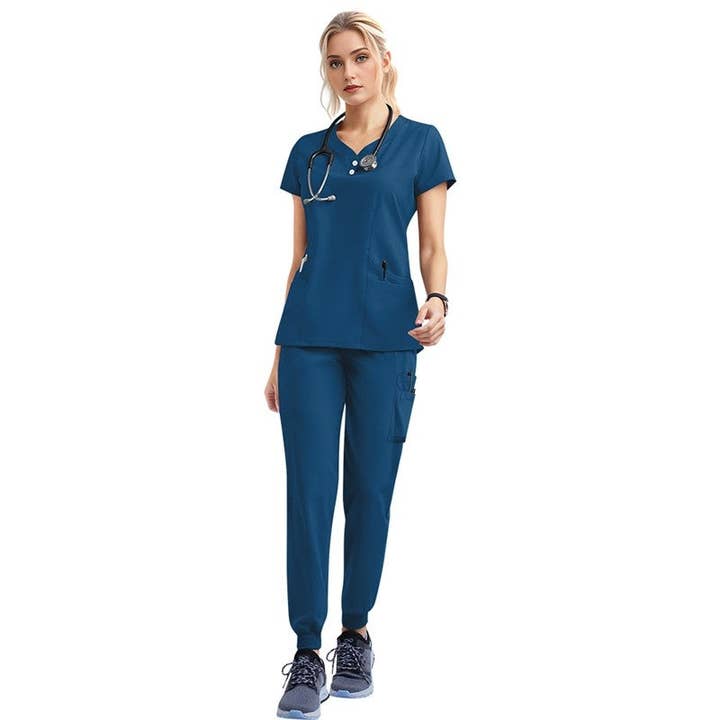 FurDecoration - Wholesale Healthcare uniform – Women's - Short Sleeve Straight Leg Scrub Suit6