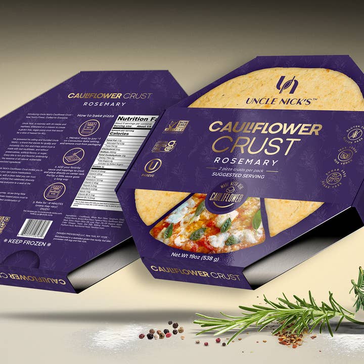 Uncle Nick’s - Wholesale Bread/Tortilla - Cauliflower Crust Rosemary (12, two-packs in each case)