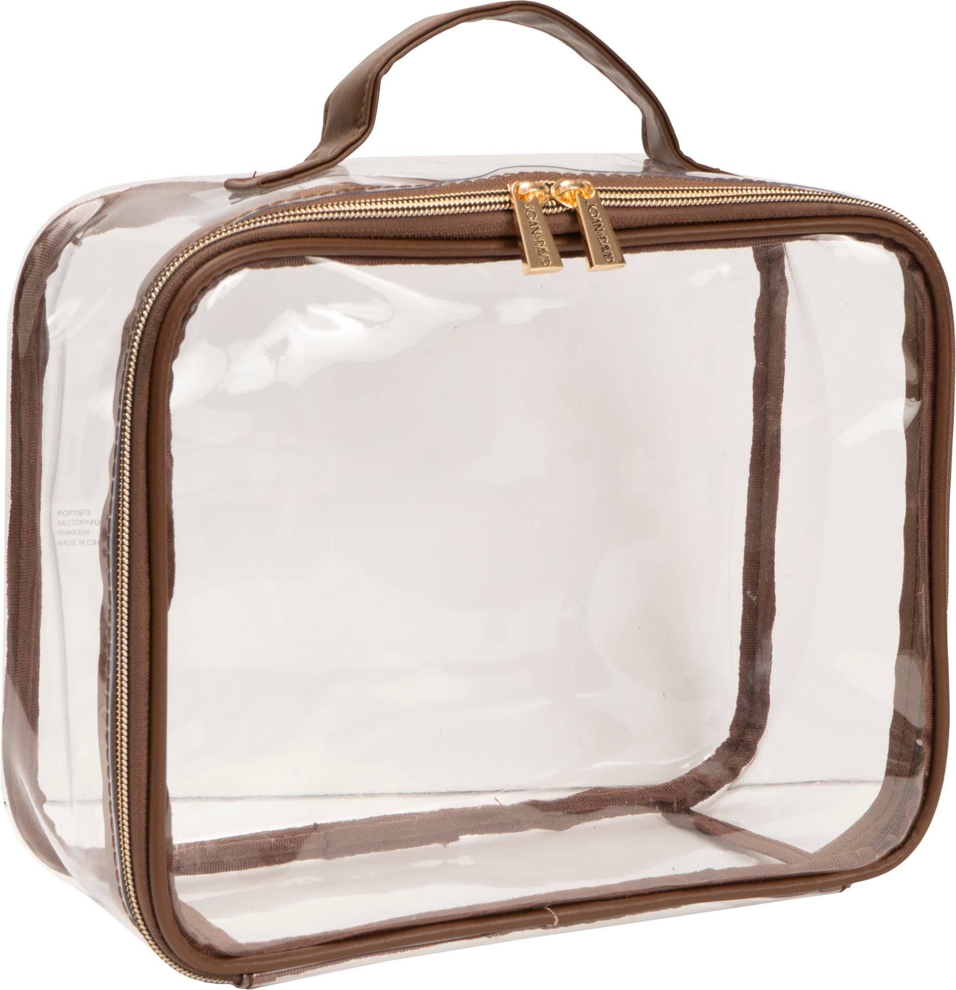 Magid - Wholesale Makeup/Cosmetic Bag - Joan & David Scallop Diamond Quilted Faux Leather 4-Piece Clear Cosmetic Bag Set28