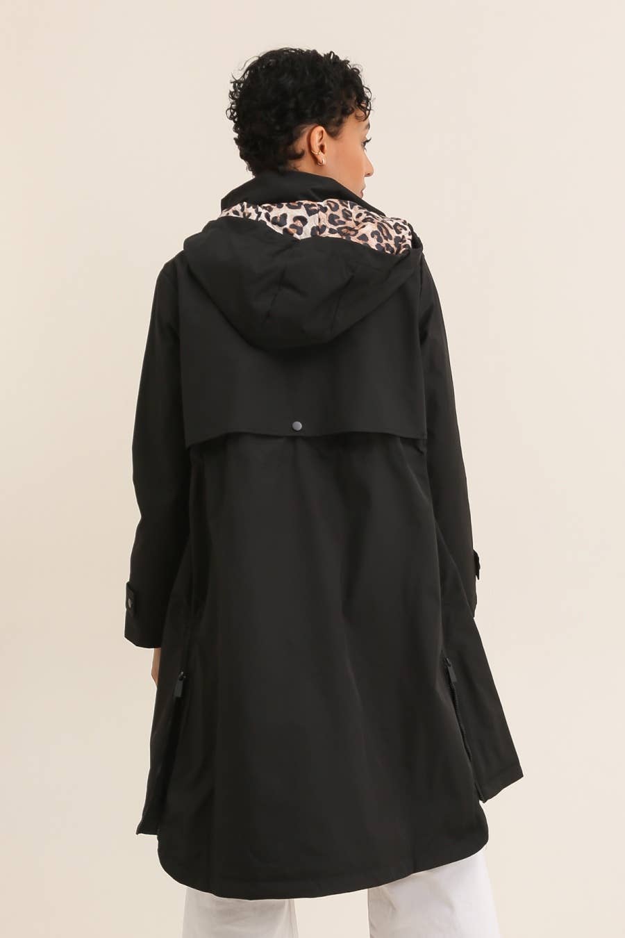 Attrait Paris - Wholesale Windbreaker - Women's - Leopard lined waterproof long jacket6