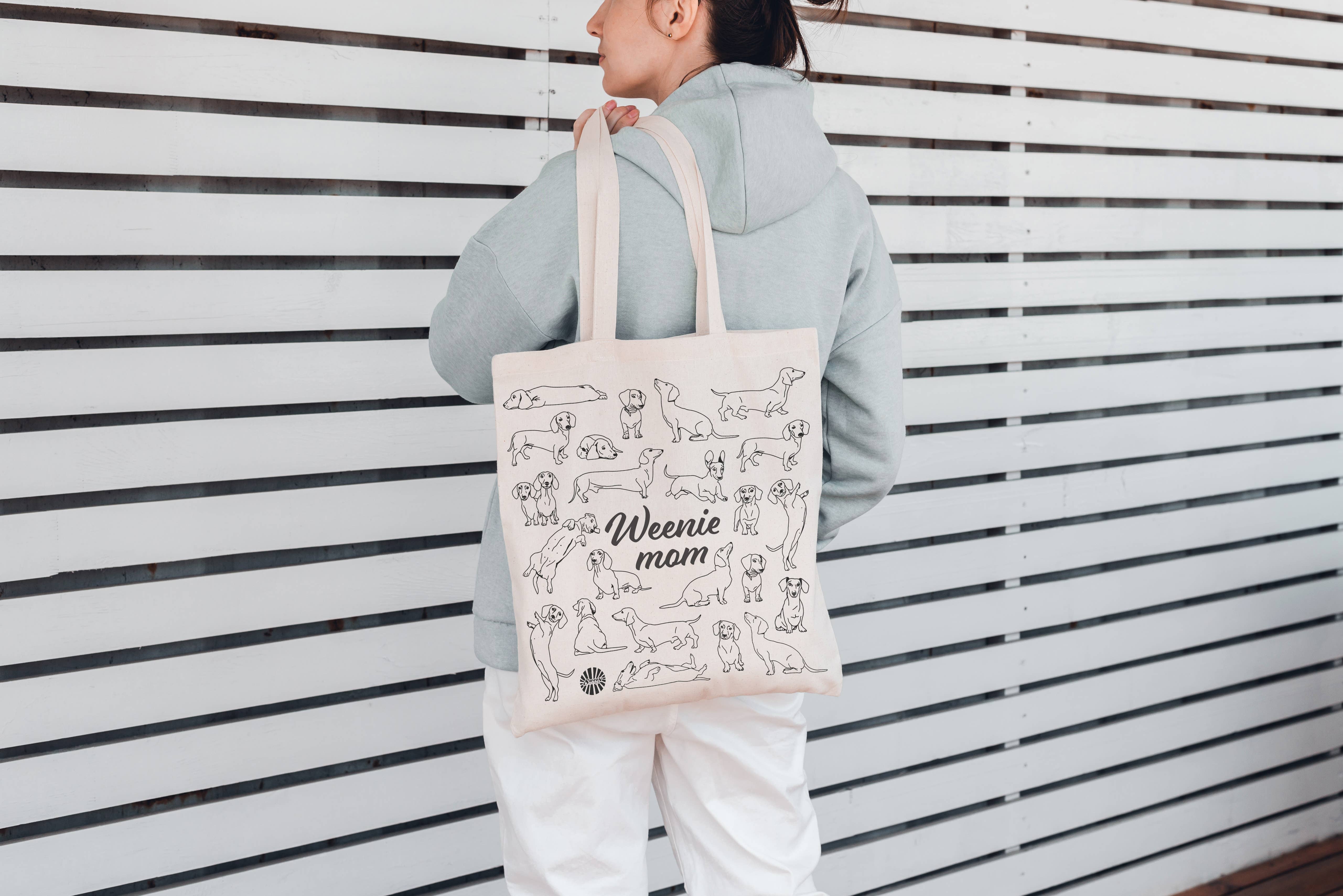 Sween Shop - Wholesale Tote Bag - Women's - Weenie Mom Dachshund Tote Bag for Pet Dog Mom Doxie Gift8