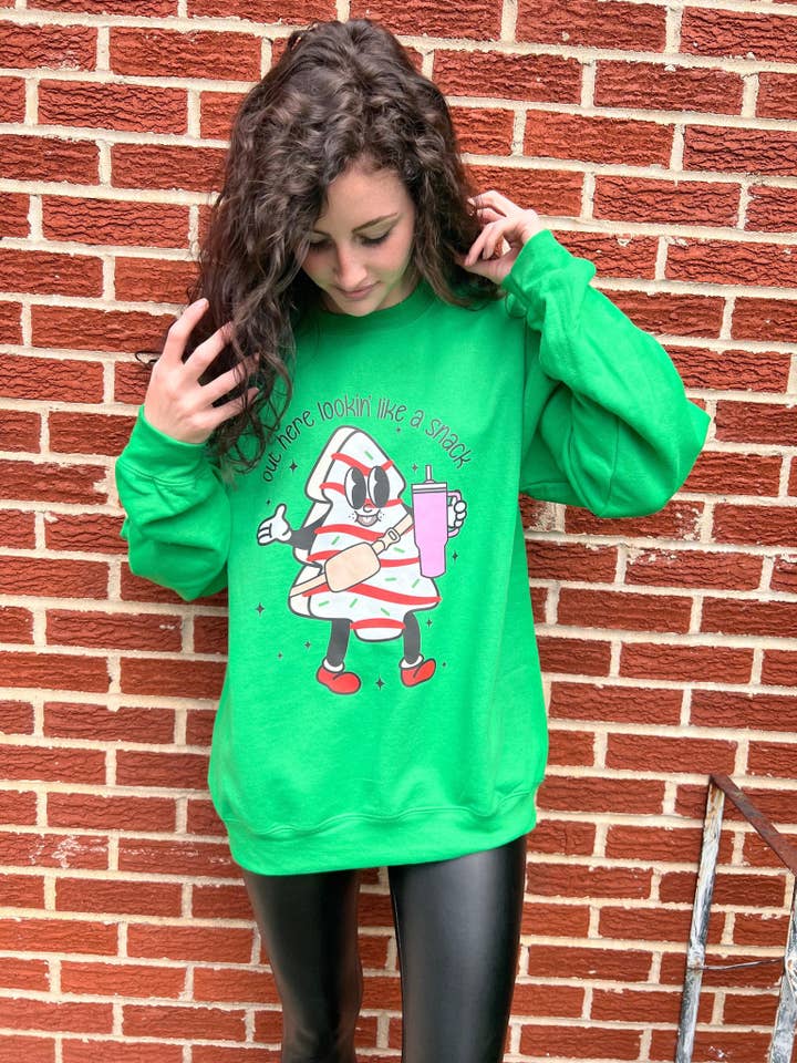 Adelle Linen - Wholesale Graphic Sweatshirt - Women's - Lookin' Like A Snack Sweatshirt