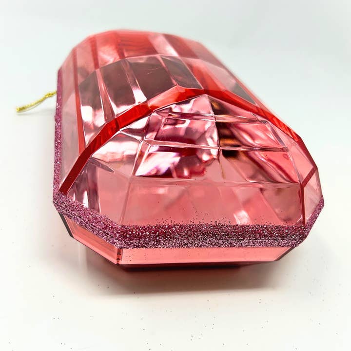David Christopher's Collection - Wholesale Ornament - Acrylic Emerald Cut Precious Gem Ornament 8" - Pink