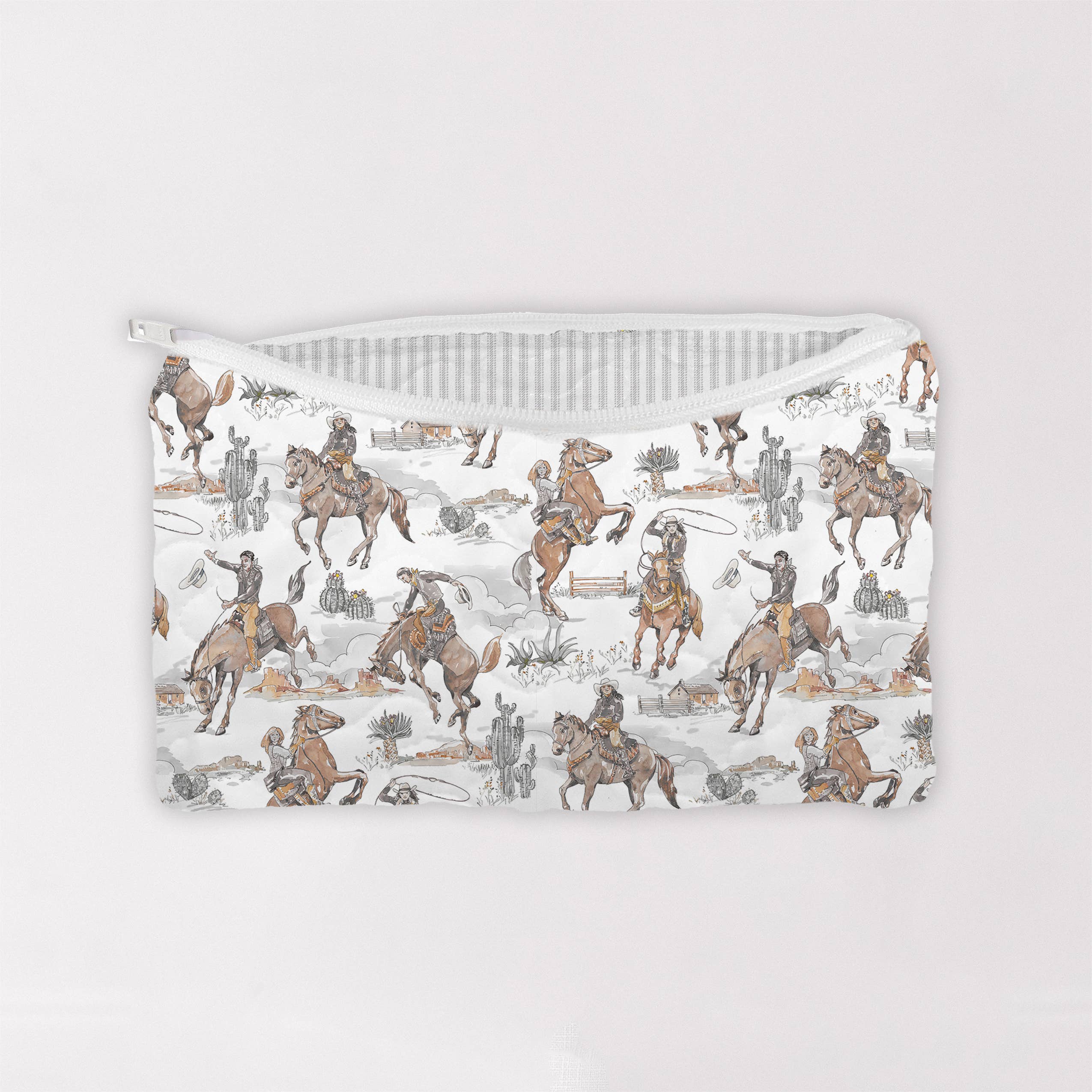 Ida Mae Home - Wholesale Makeup/Cosmetic Bag - Birdie Cowgirl Neutral Quilted Makeup Bag1
