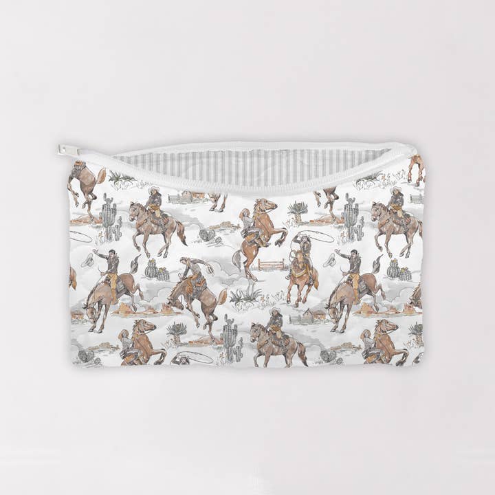 Ida Mae Home - Wholesale Makeup/Cosmetic Bag - Birdie Cowgirl Neutral Quilted Makeup Bag1