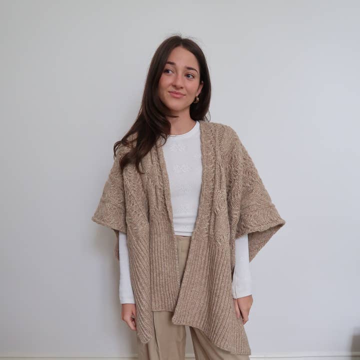 Knitted Cardigan or Open Poncho - 25143 for wholesale by Cinnamon Creations