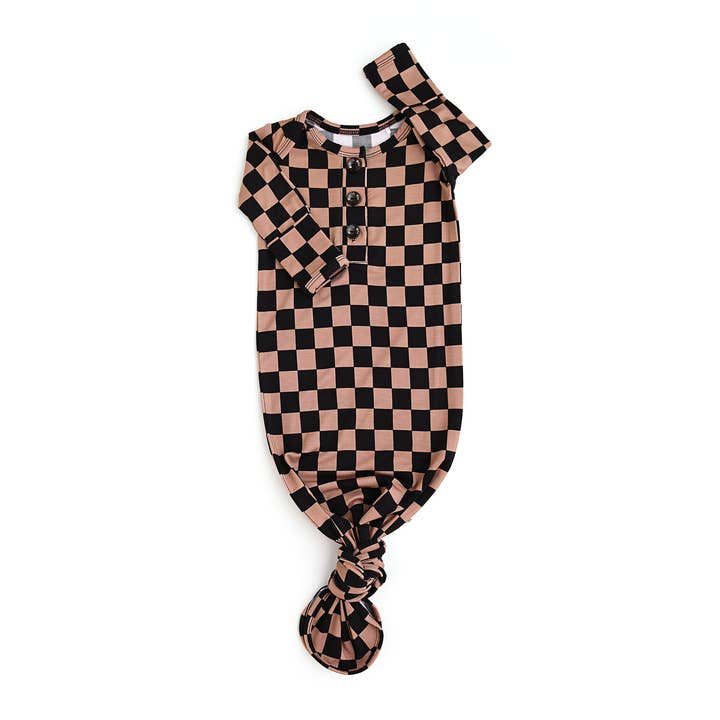 Gigi and Max - Wholesale Babygown - Baby - Bentley GOWN Bamboo Checks Baby Newborn Clothing Outfit0