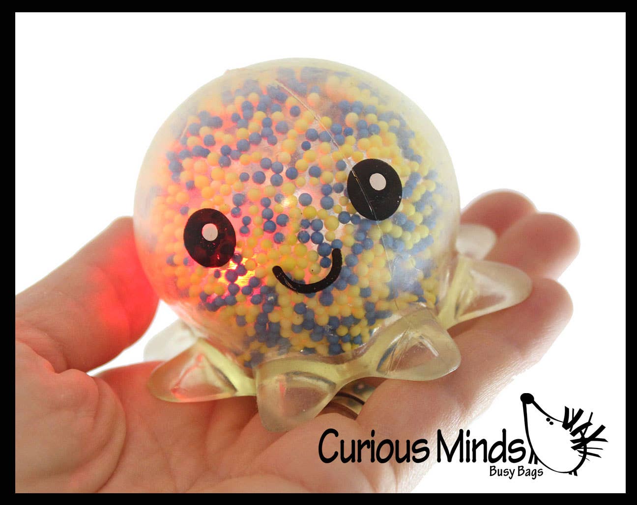 Curious Minds Toys – wholesale Fidget Toy - Barn – 1 Light Up Octopus - Luft och frigolit Bead Filled Squeeze11