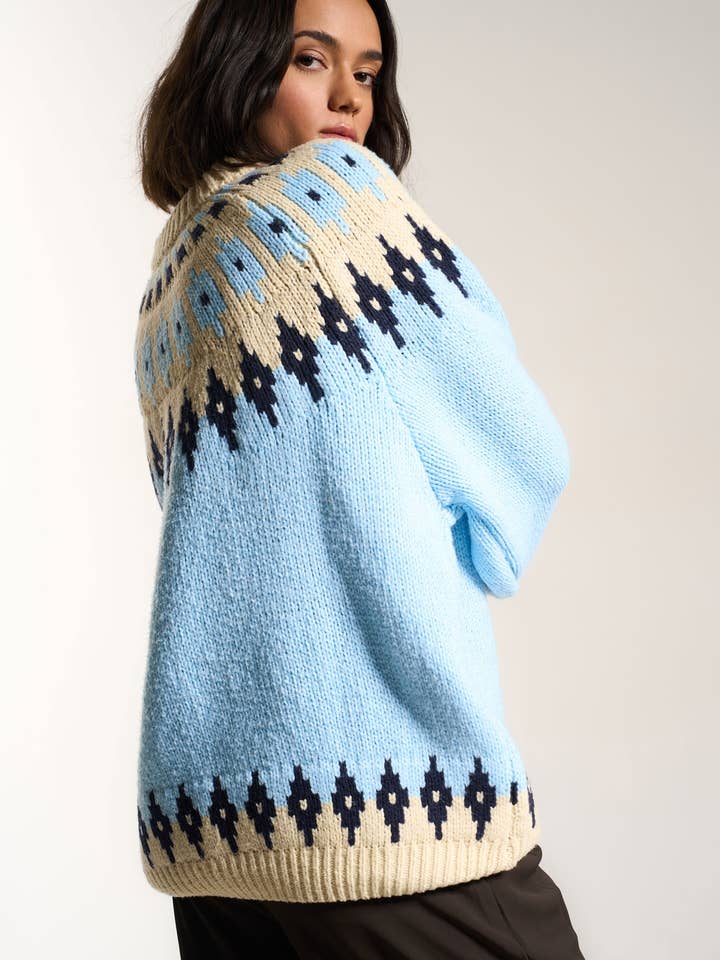 Callahan Knitwear - Wholesale Knit Sweater - Women's - Kathleen Fair Isle Pullover - Sky3