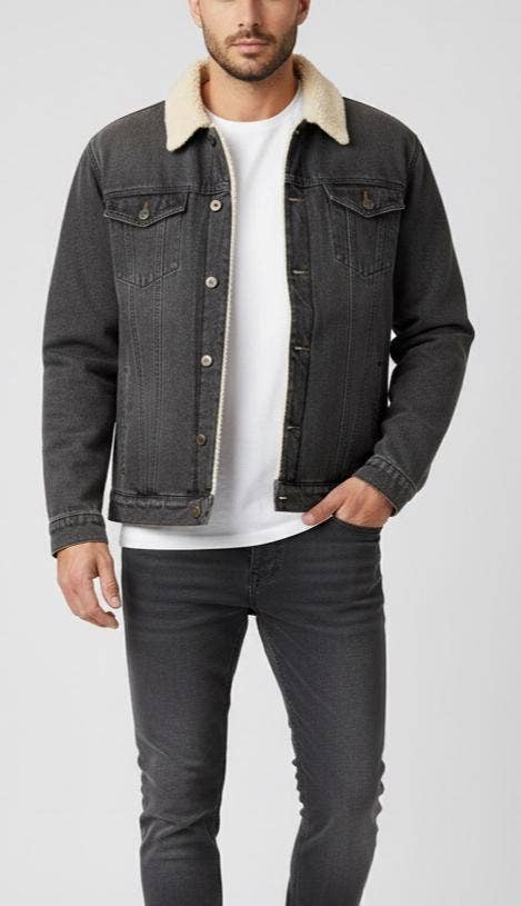 Galaxy By Harvic - Vente Veste en jean – homme - Veste en jean doublée sherpa pour homme Galaxy By Harvic5