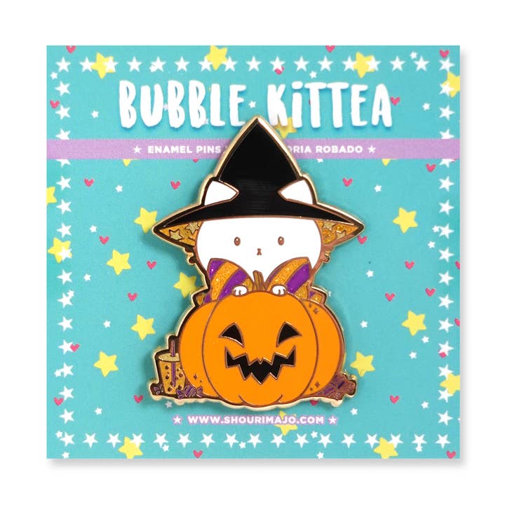 Enamel Pin Bubble Kittea Halloween for wholesale by SHOURIMAJO