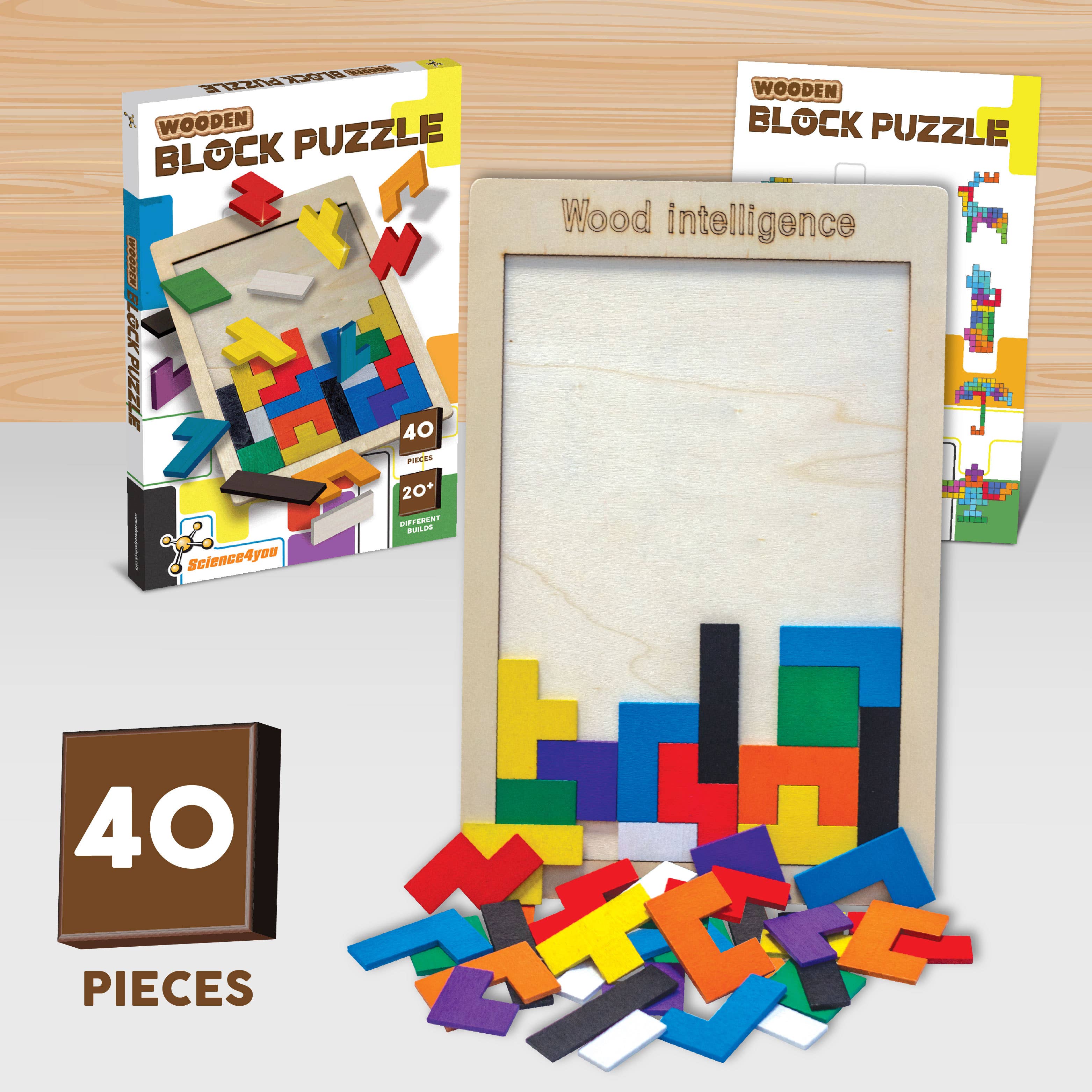 Science4you - Vendita all'ingrosso Giocattolo in legno - Bambini - Gioco in legno Tetris per bambini1