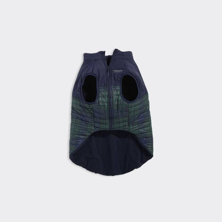 Found My Animal - Wholesale Pet Jacket - Dog - Vineyard Vines X Fma Pet Puffer Jacket, Blackwatch Nautical