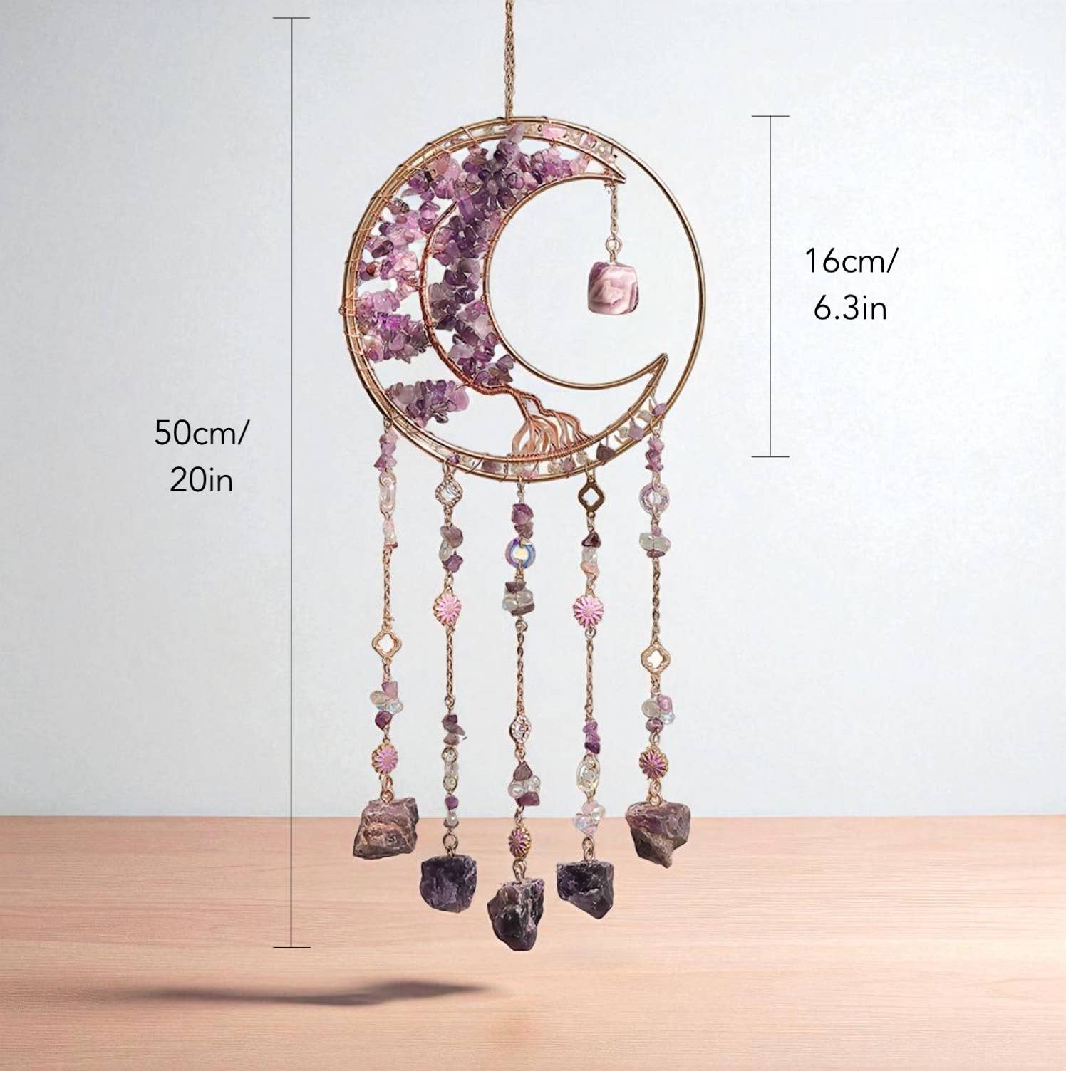 Crystolver (We Cover All Import Fees) - Venta al por mayor Atrapasoles - Atrapasol Cristal Árbol de la Vida en forma de Luna5