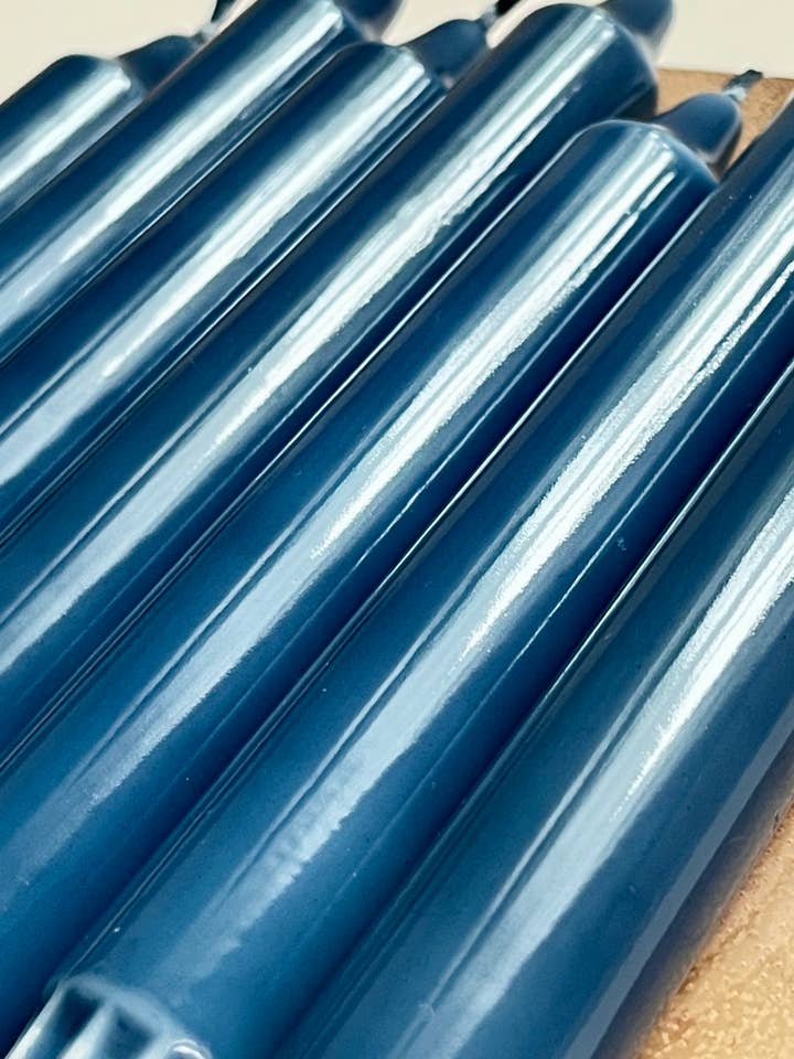 Glansfulde Denimblå Dip Dye Aftagende Lys Duo for engroshandel hos Dot Home Aroma