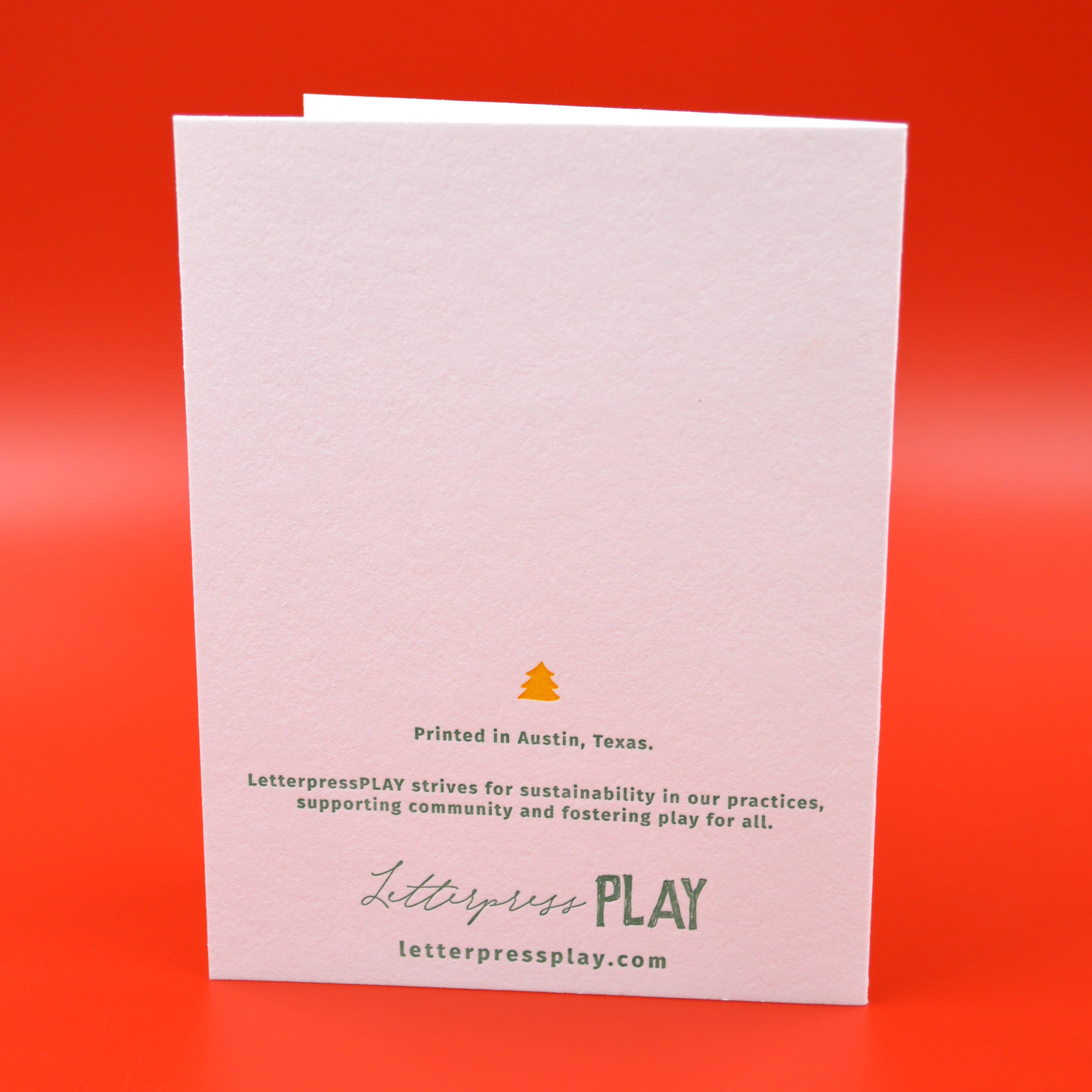 Letterpress PLAY – postal de Natal por atacado – Cartão de Natal - Grinalda2