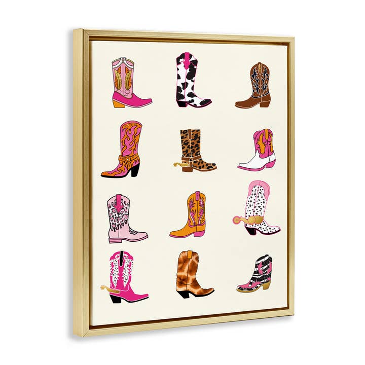 Stupell Industries - Wholesale Wall Sign - Bright Cowboy Boots & Spurs - Framed Wall Art17