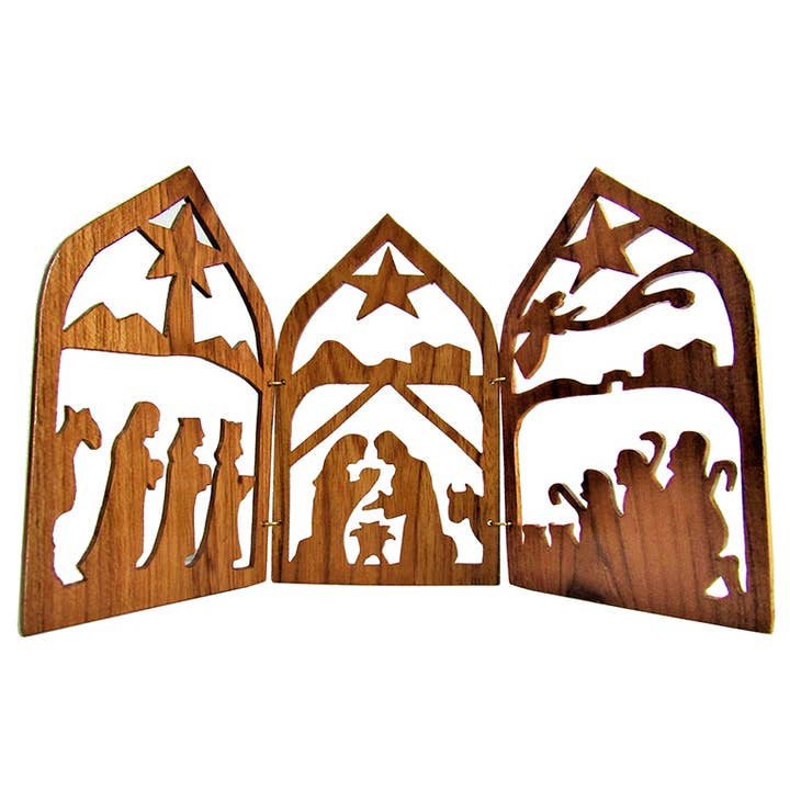 Thai Village - Wholesale Nativity Scene Decor - Wooden Folding Nativity Set