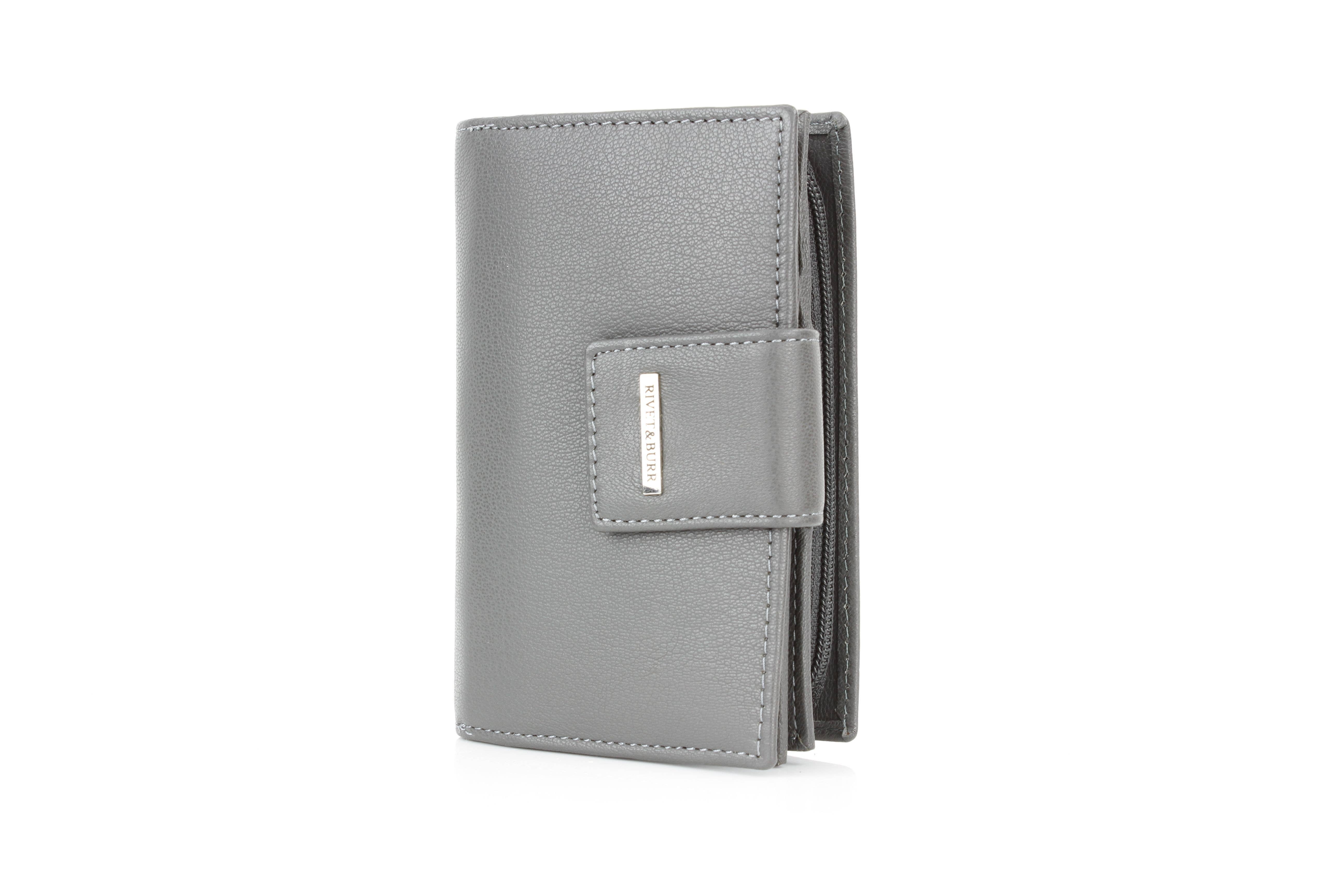 Leather Impressions Inc - Wholesale Wallet - Women's - Snap Leather Clutch Wallet | Zip Pocket RB LW 21 10016