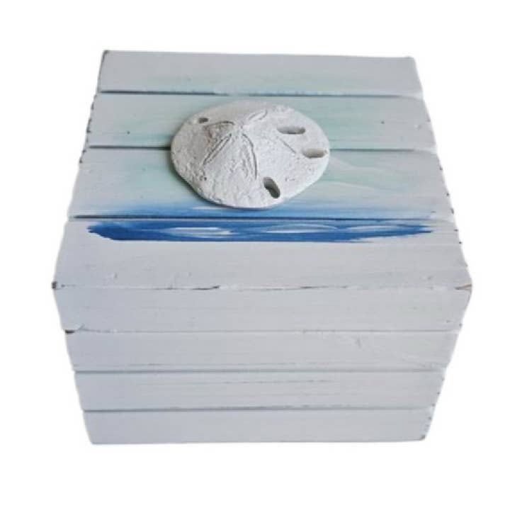 4.5" Sand Dollar Trinket Box for wholesale by CB Home Collection