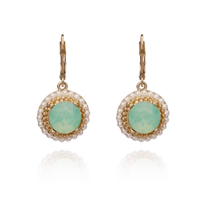 Pacific Opal Regency Era Earrings: Green Stone Drop Earrings for wholesale on Faire