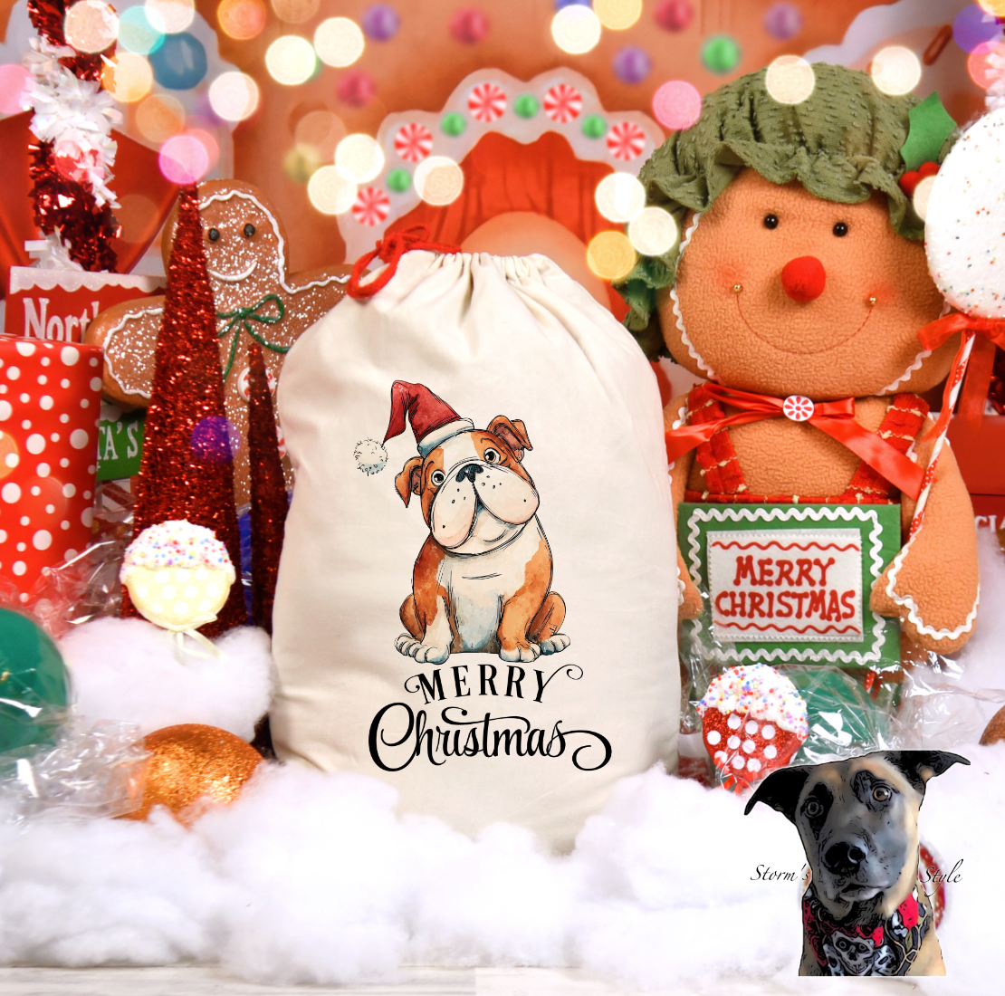 Storms Style – wholesale Holiday Stocking – Christmas Doodle Dogs Stockings and Santa Sacks 8