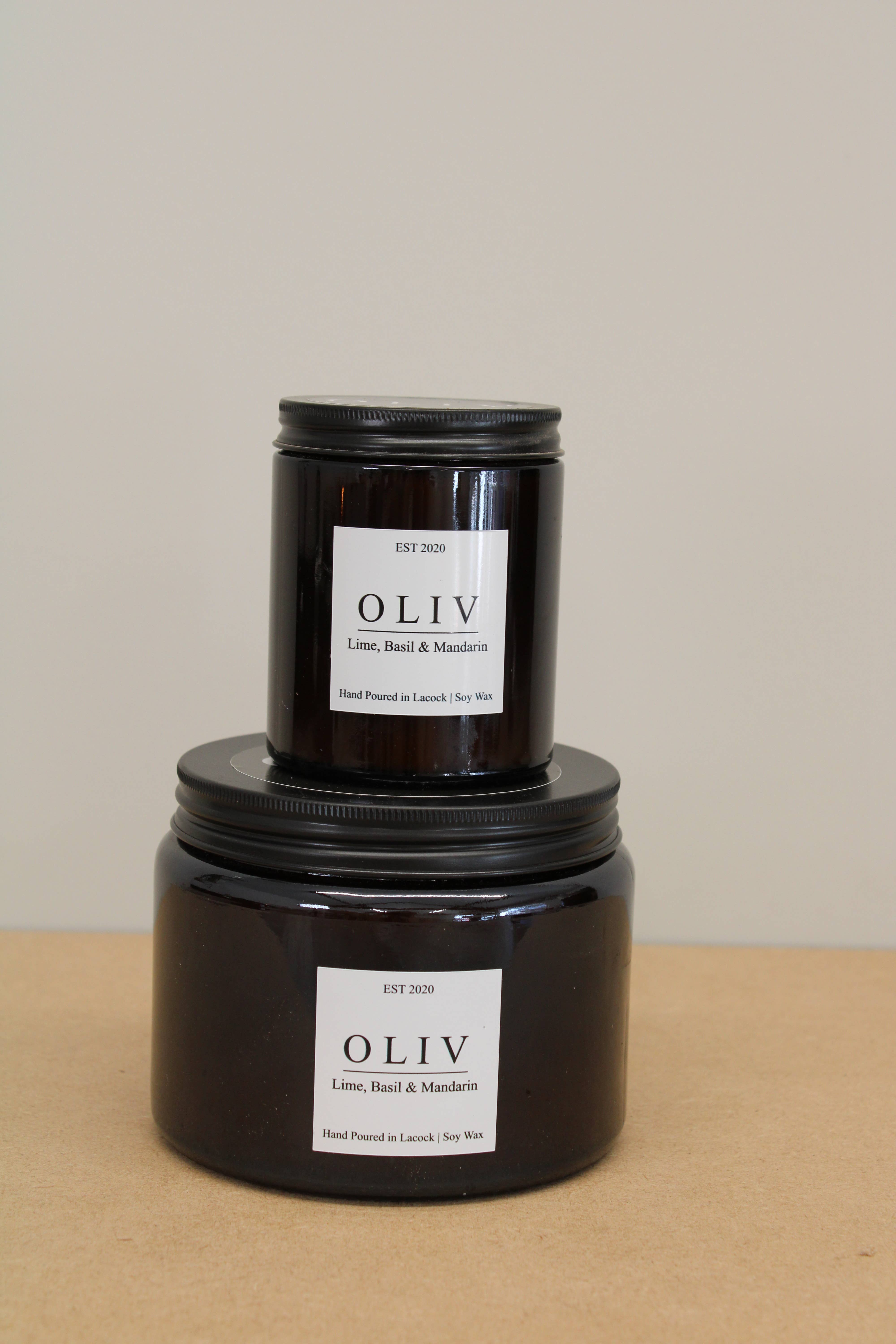OLIV Homeware – wholesale Jar/filled candle – Lime, basil & Mandarin Candle 2