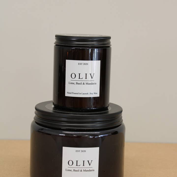 OLIV Homeware – wholesale Jar/filled candle – Lime, basil & Mandarin Candle 2