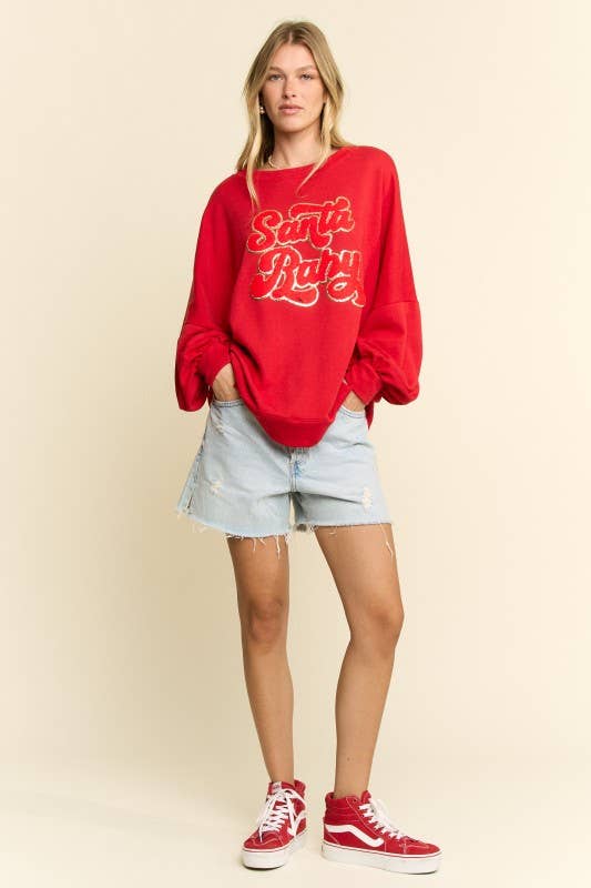 JADE BY JANE - Wholesale Graphic Sweatshirt - Women's - PLUS SIZE SANTA BABY CREW NECK SWEATSHIRT0