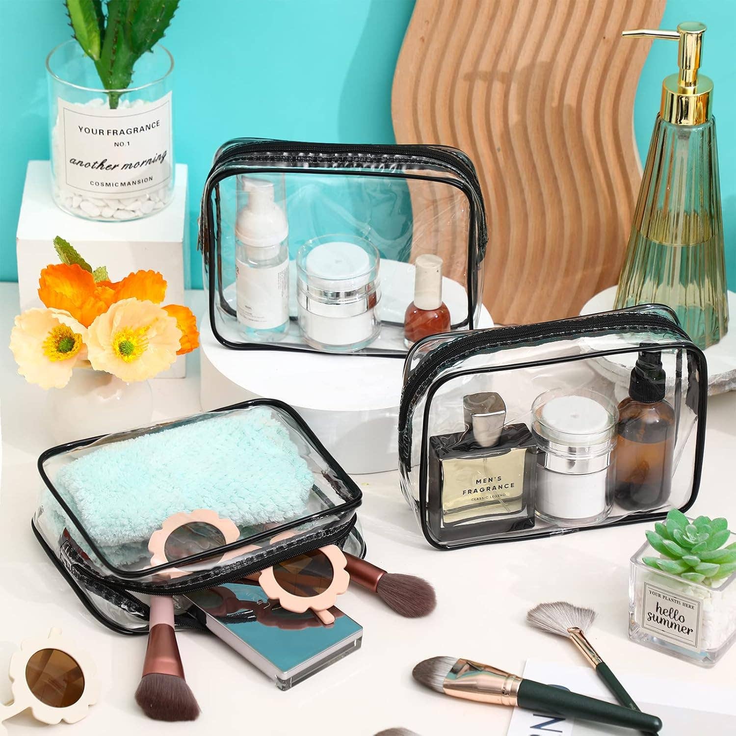 Sol Beauty Lab – Engroshandel Kosmetiktaske – TSA-godkendt gennemsigtig toilettaske til rejser2