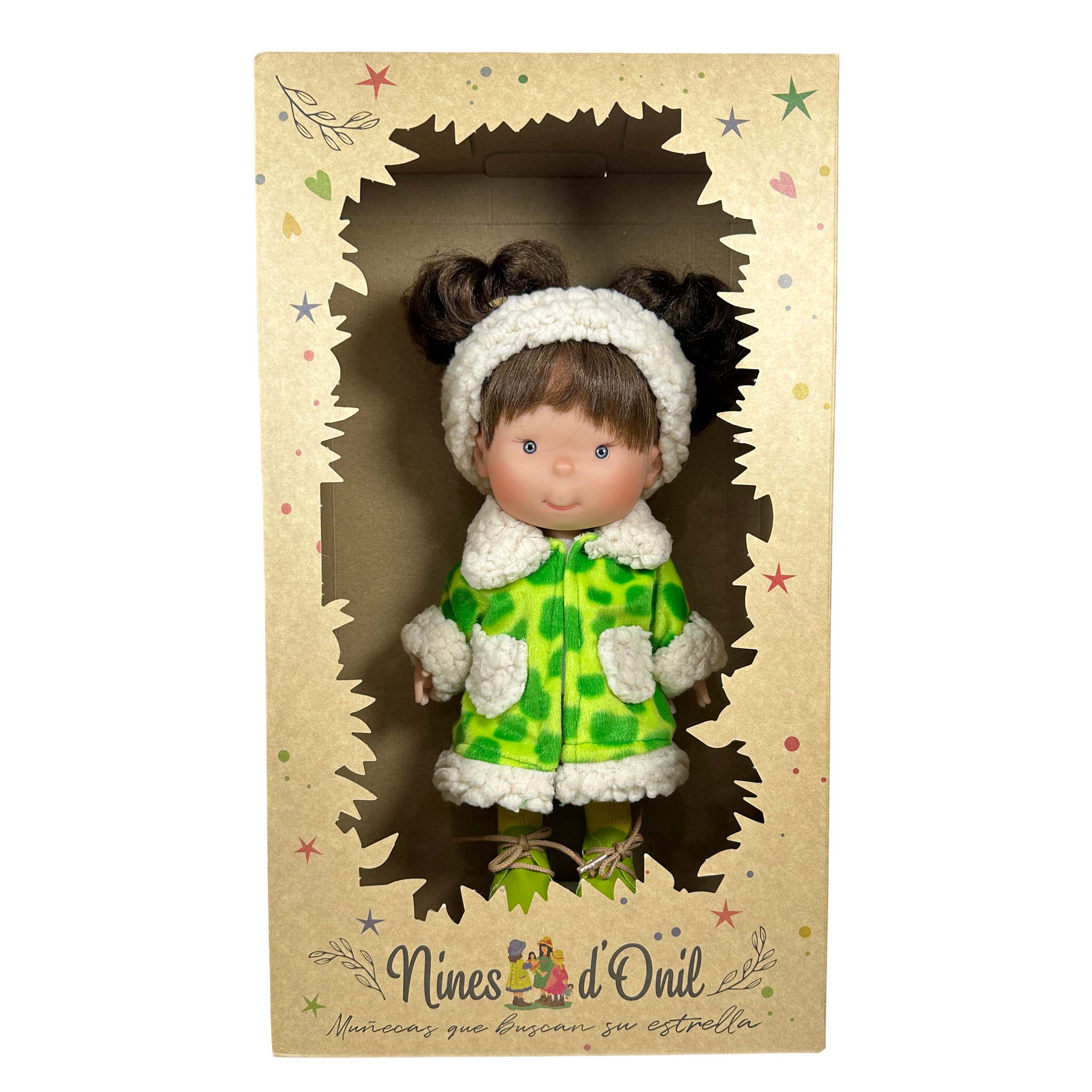 Nines Artesanals d'Onil Dolls – wholesale Docka - Barn – Pippa Docka med grön rock0