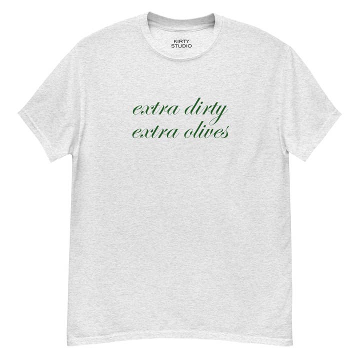 Klassisk unisex T-shirt ”Extra Dirty, Extra Olives”™ för wholesale av Kirty Studio
