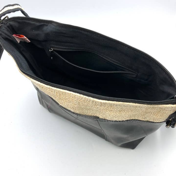 Women of the Cloud Forest - Wholesale Crossbody Bag - Unisex - Vegan Recycled Inner Tube and Hemp Sling Bag