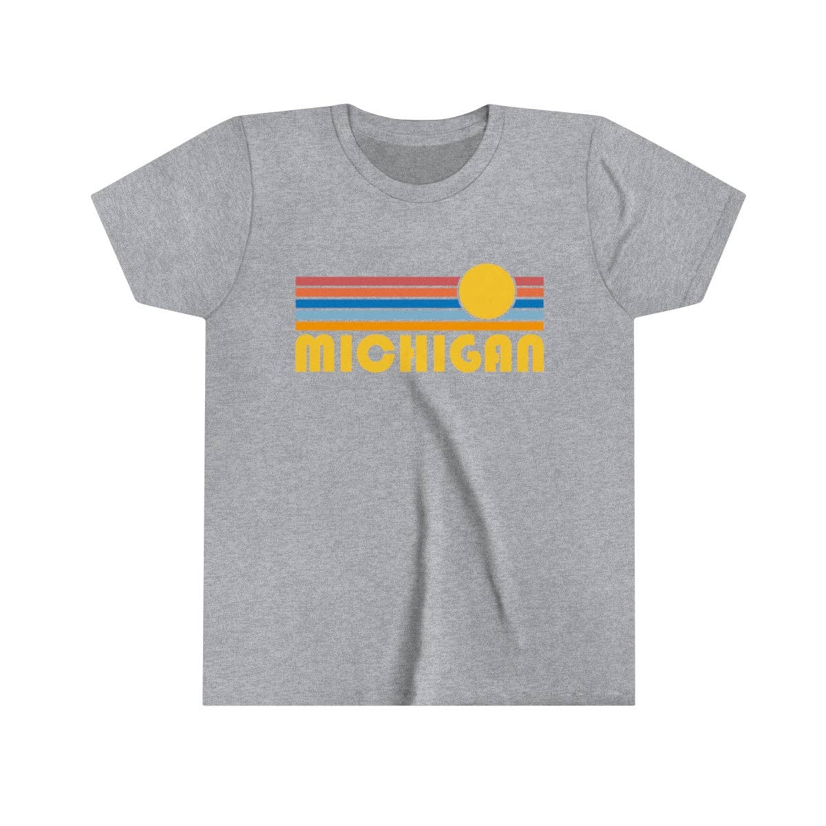 Hey Mountains - Wholesale Screen Printed T-Shirt - Kids - Michigan Youth T-Shirt - Retro Sun Michigan Kid's TShirt3