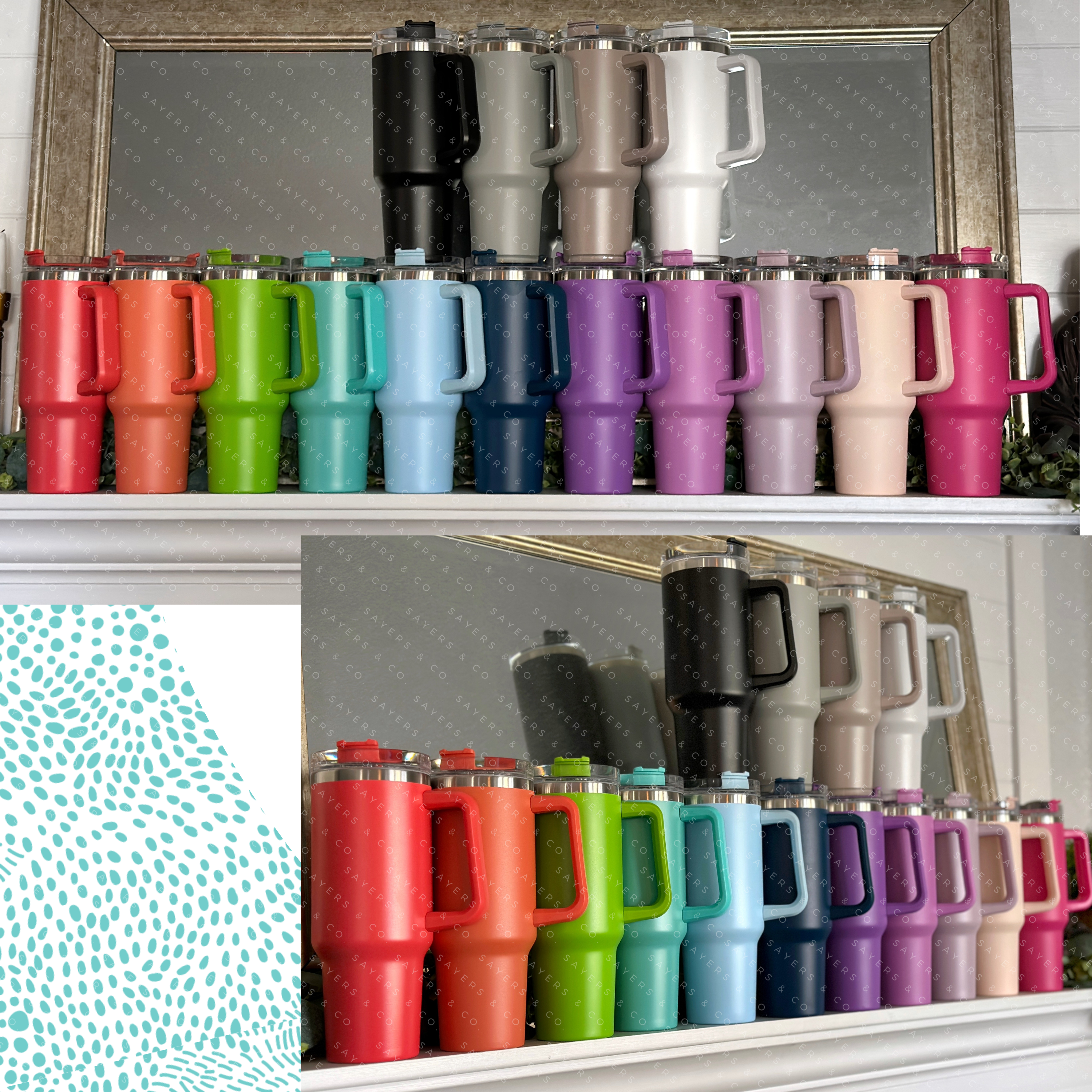 Sayers & Co. - Wholesale Insulated Mug/Tumbler - CUSTOMIZED- 40 oz Double Walled Screw Top Matte Tumbler-16