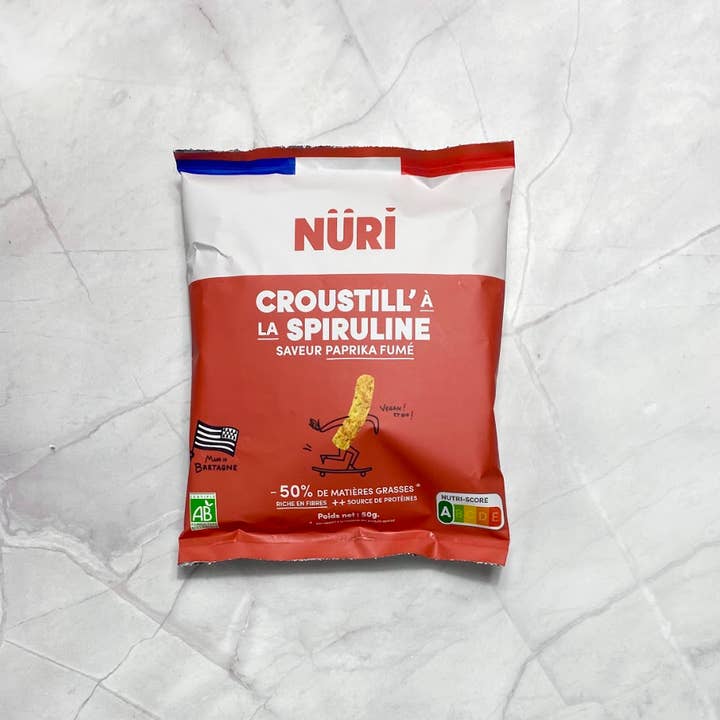 Puffed Chips Spirulina & Smoked Paprika 50g for wholesale by Nüri