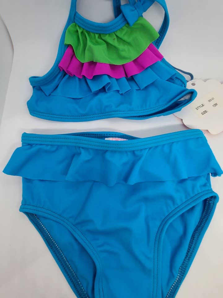 Tankini con volantes para niños pequeños, traje de baño perfecto para el verano para venta al por mayor de Sassy Bubbles