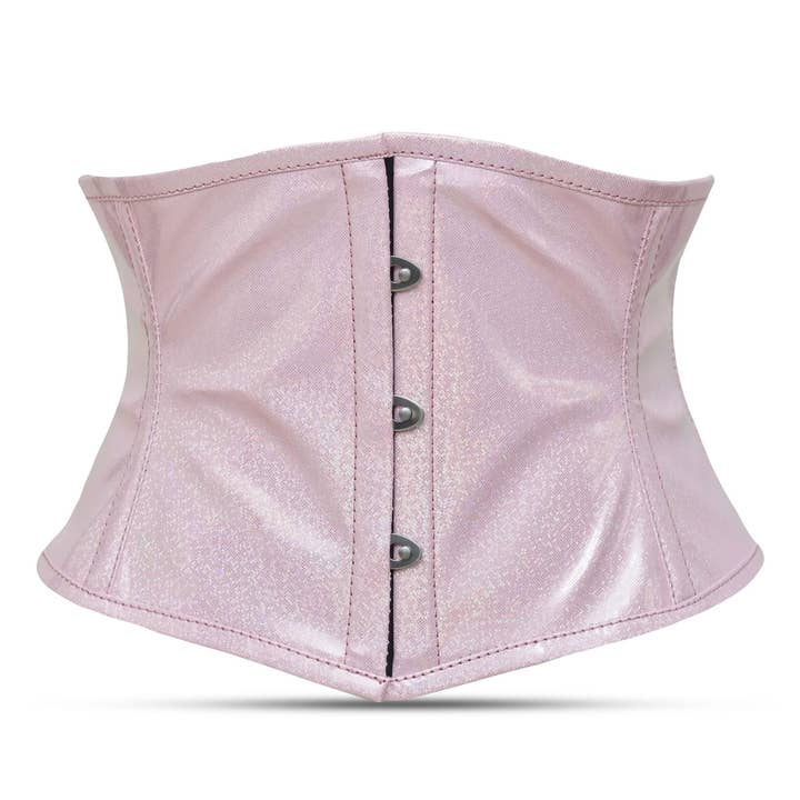 Haut corset en PVC rose pour femmes - Tenue serre-taille pour la vente par Miss Leather