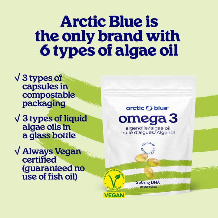 Arctic Blue - Wholesale Oral supplement/vitamin - Algae Oil DHA - Vegan (60 small capsules)1