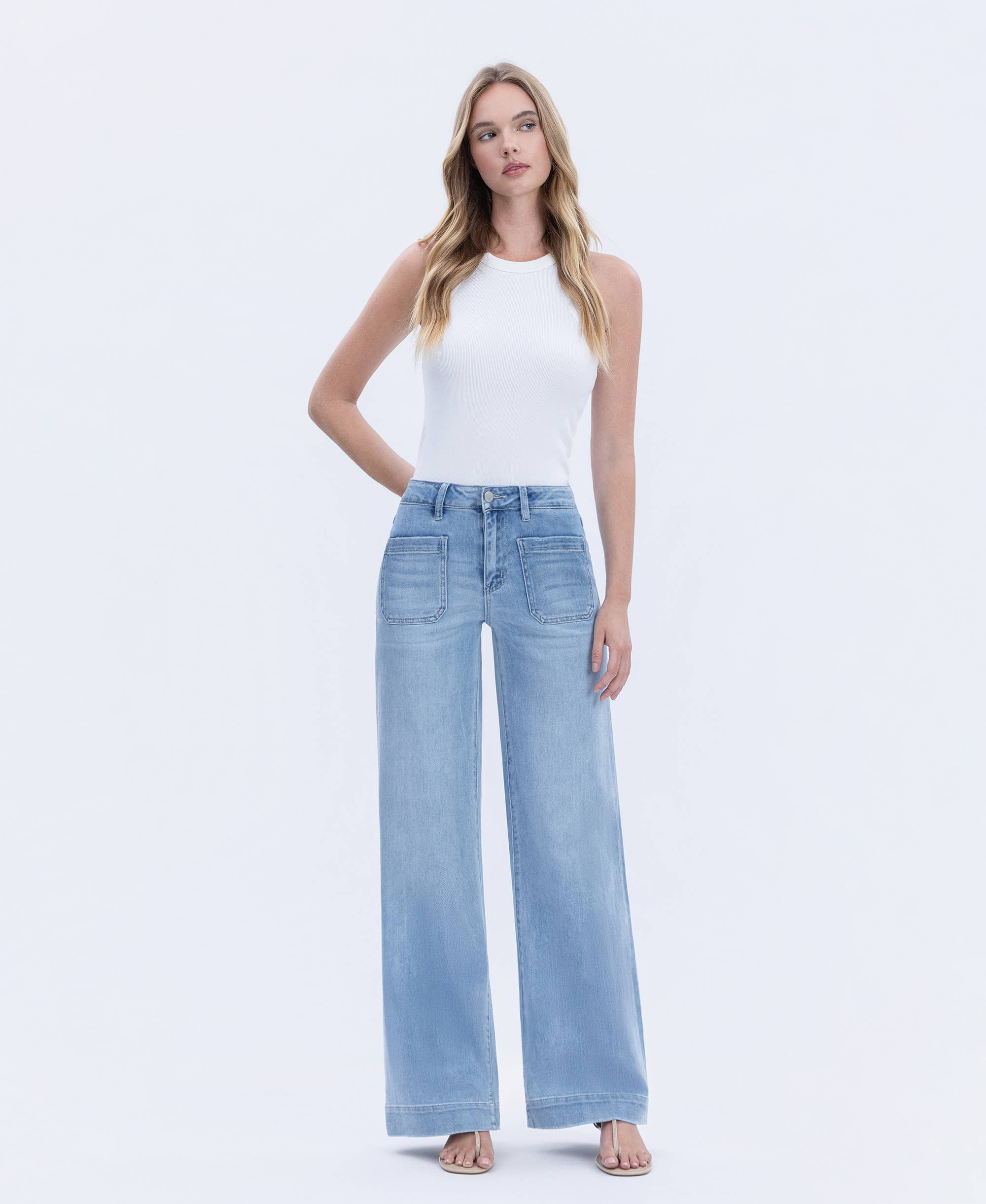 DIGNITY HIGH RISE WIDE TROUSER JEANS F5764N for wholesale on Faire3